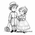Victorian Children and Toys Coloring Pages 4