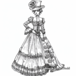 Victorian Fashion Coloring Pages for Adults 1