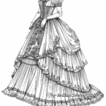 Victorian Fashion Coloring Pages for Adults 3