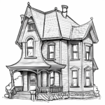 Victorian Style Cottage Coloring Pages 1