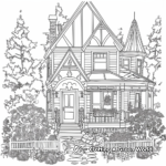 Victorian Style Cottage Coloring Pages 3
