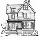 Victorian Style Cottage Coloring Pages 4
