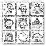 Vintage Stamp Collection Coloring Pages 1