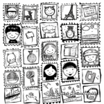 Vintage Stamp Collection Coloring Pages 2