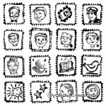 Vintage Stamp Collection Coloring Pages 3