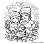 Vintage Victorian Christmas Card Coloring Pages 3