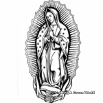 Virgin Mary as Virgen de Guadalupe Coloring Pages 1