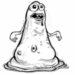 Whimsical Blob Monster Coloring Pages 1