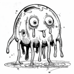 Whimsical Blob Monster Coloring Pages 3