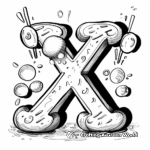 Whimsical Bubble Letter X Coloring Pages 2