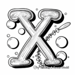 Whimsical Bubble Letter X Coloring Pages 4
