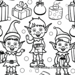 Whimsical Christmas Elves Coloring Pages 1
