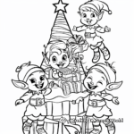 Whimsical Christmas Elves Coloring Pages 3