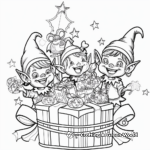 Whimsical Christmas Elves Coloring Pages 4