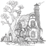 Whimsical Fairy Tree House Coloring Pages 1
