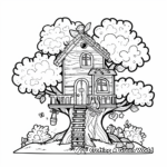 Whimsical Fairy Tree House Coloring Pages 3