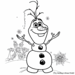 Whimsical Olaf in Summer Coloring Pages 3