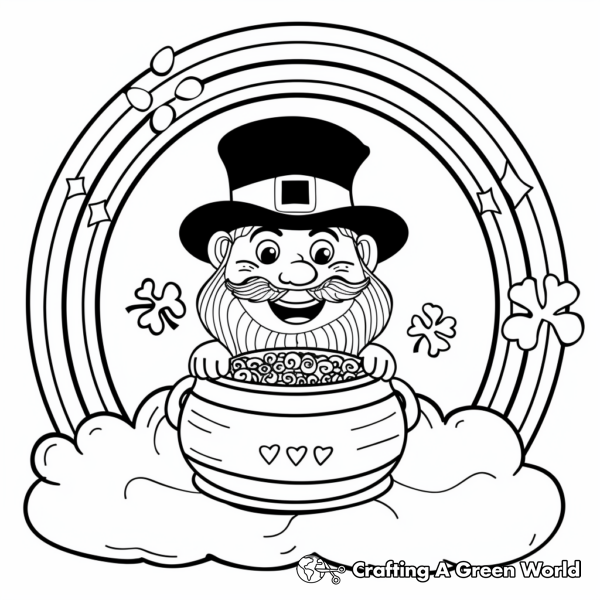 Rainbow With Pot Of Gold Coloring Pages - Free & Printable!