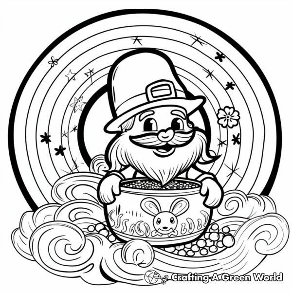 Rainbow With Pot Of Gold Coloring Pages - Free & Printable!