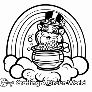 Rainbow With Pot Of Gold Coloring Pages - Free & Printable!