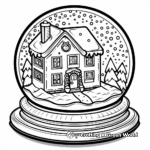 Whimsical Snow Globe House Coloring Pages 1