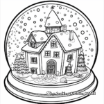 Whimsical Snow Globe House Coloring Pages 2