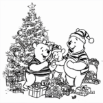 Winnie The Pooh and Friends Christmas Celebrations Coloring Pages 1