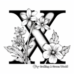 Wonderful Floral Design Letter X Coloring Pages 2