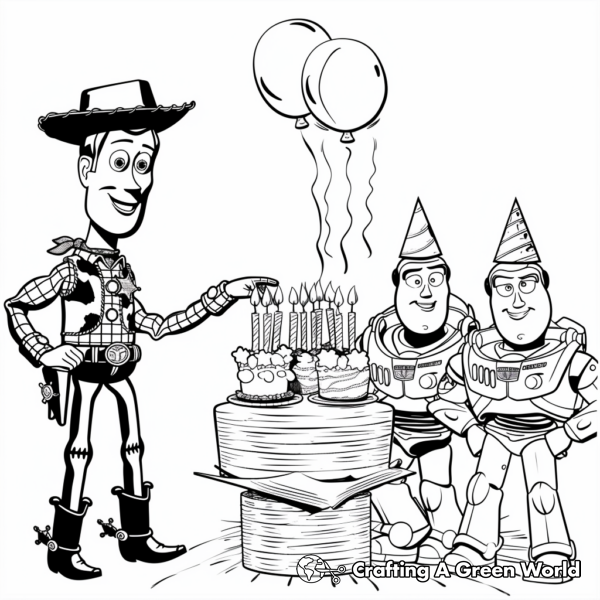 Woody and Friends Birthday Party Coloring Pages 1