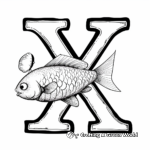 Xaviour the X-Ray Fish – Letter X Coloring Page 4