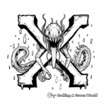 Xenic Creature - Fantasy Letter X Coloring Pages 1