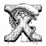 Xenic Creature - Fantasy Letter X Coloring Pages 3