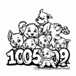 1-10 Number Coloring Pages with Adorable Puppies 1