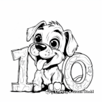 1-10 Number Coloring Pages with Adorable Puppies 3
