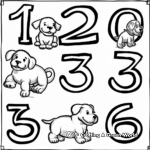 1-10 Number Coloring Pages with Adorable Puppies 4