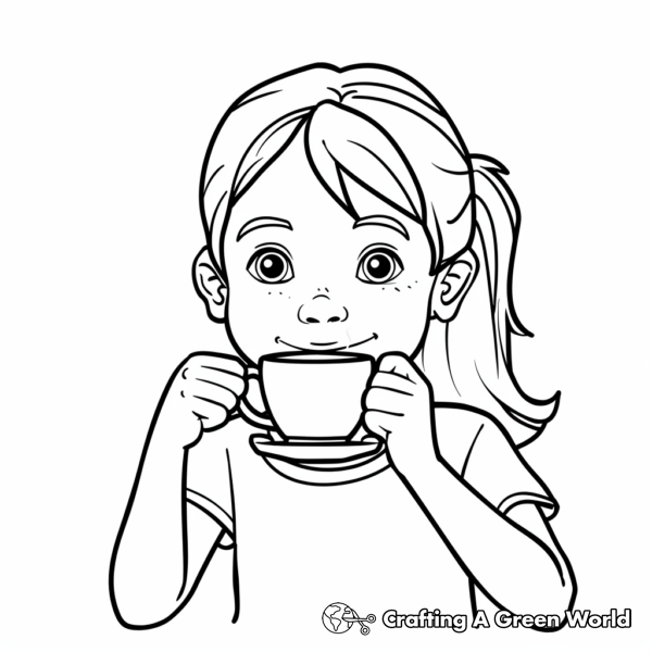 "Sips Tea" Coloring Pages 1
