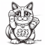 3. Fortune Cat Maneki-neko Good Luck Coloring Pages 1
