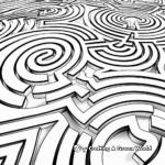3D Maze Coloring Pages for Advanced Coloring 1