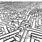 3D Maze Coloring Pages for Advanced Coloring 3