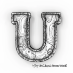 3D U Letter Coloring Pages for Kids 1
