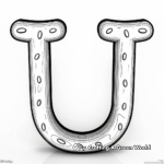 3D U Letter Coloring Pages for Kids 2
