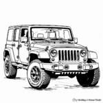4-Door Jeep Wrangler Coloring Pages: Family Jeep 1