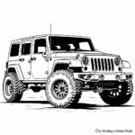 4-Door Jeep Wrangler Coloring Pages: Family Jeep 4