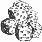 4. Lucky Seven Dice Good Luck Coloring Pages 1