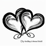 Abstract Art Two Hearts Coloring Pages 1