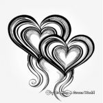 Abstract Art Two Hearts Coloring Pages 3