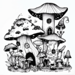 Abstract Artistic Mushroom House Coloring Pages 1