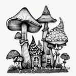 Abstract Artistic Mushroom House Coloring Pages 2