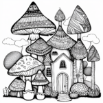 Abstract Artistic Mushroom House Coloring Pages 3