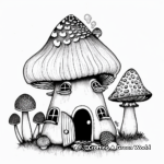 Abstract Artistic Mushroom House Coloring Pages 4
